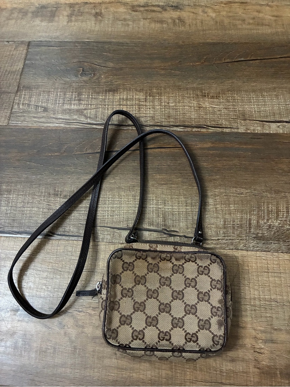Gucci Beige & Brown Monogram Crossbody Bag